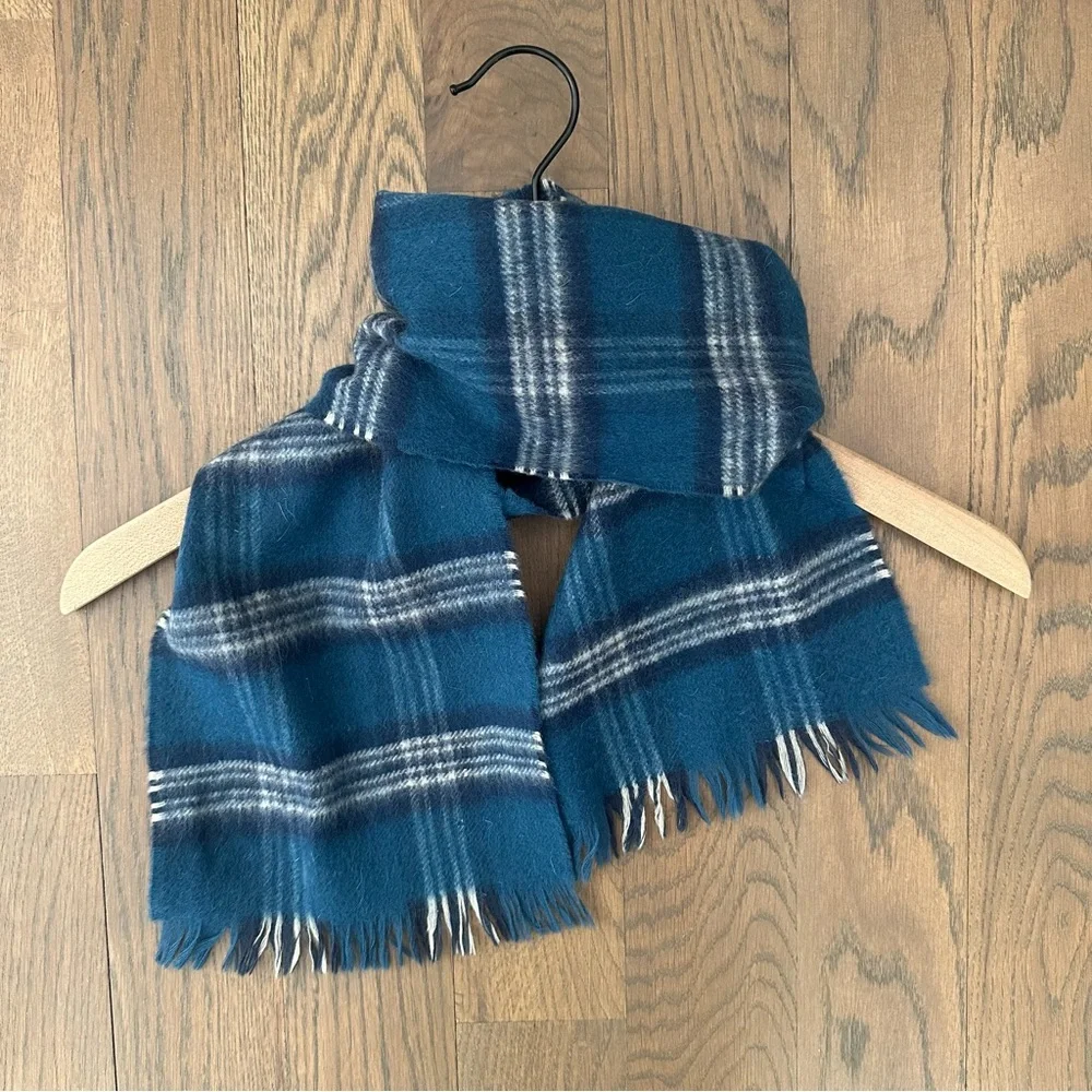 Johnstons of Elgin Wool Cashmere Scarf Earl of St. Andrews Blue Tartan 48